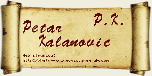 Petar Kalanović vizit kartica